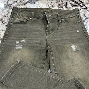 Olive Distressed Jeans